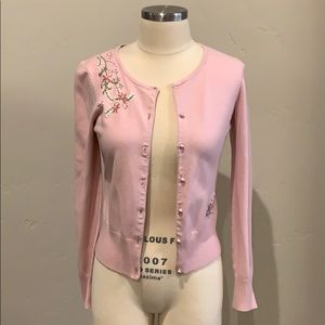 Baby Pink Dolce Large embellished Cardigan